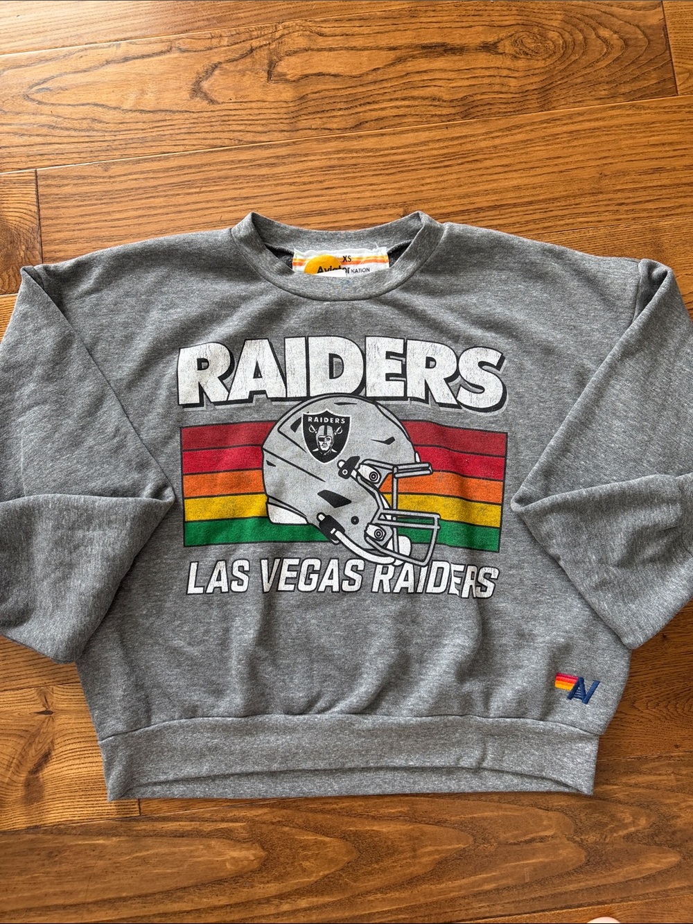 Aviator Nation NFL Raiders crew neck NWT XS